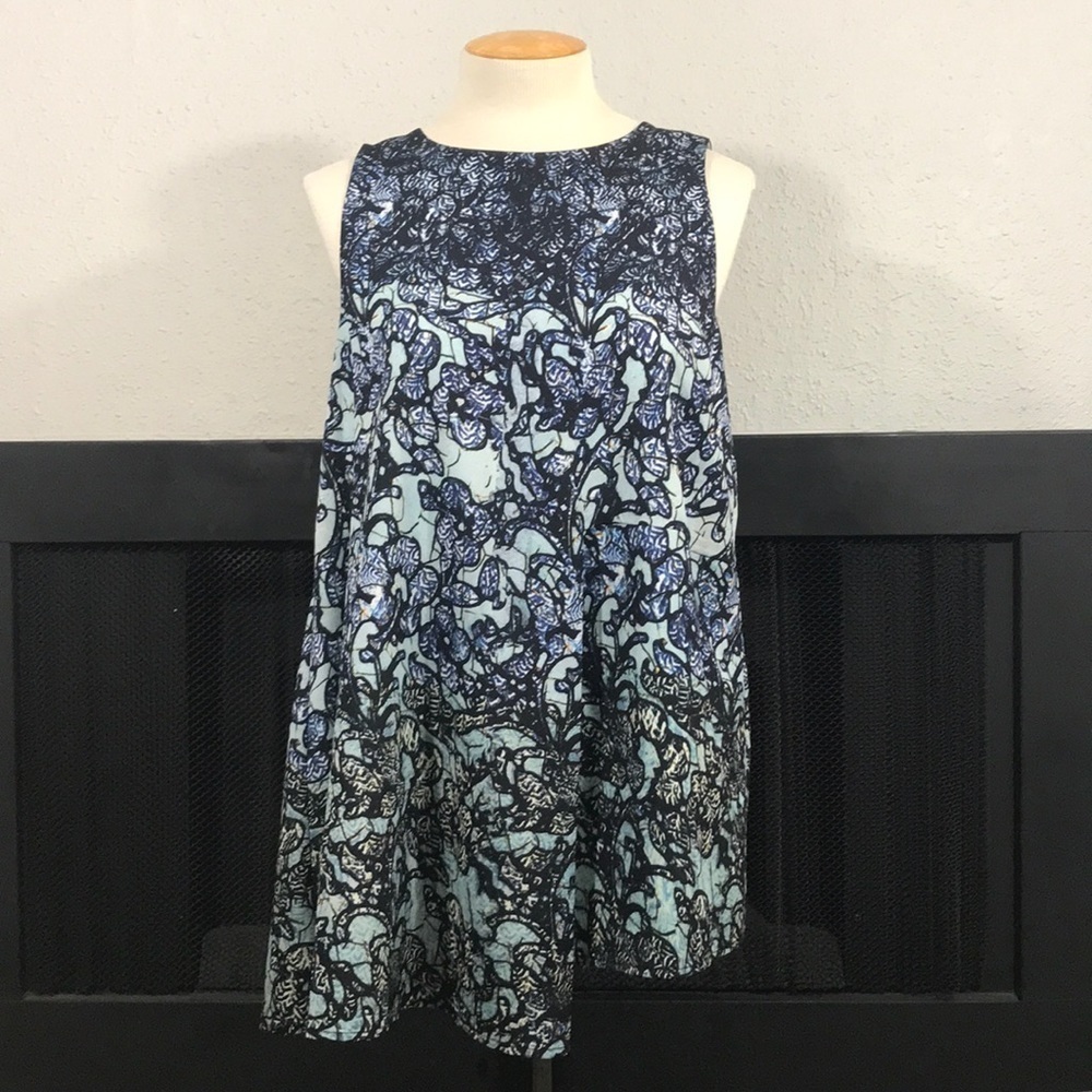 Alex Marie Asymmetrical Multi‎ Blue Sleeveless Top